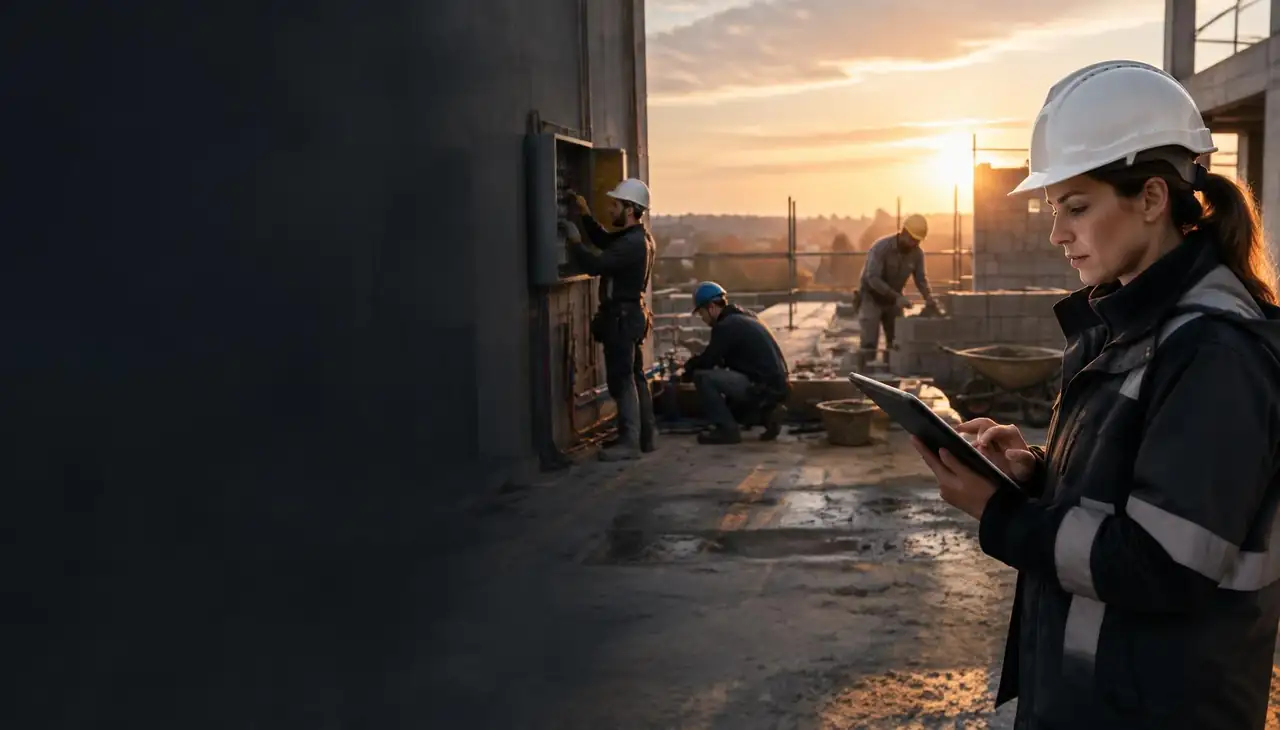 Professionnels du BTP réunis sur un chantier